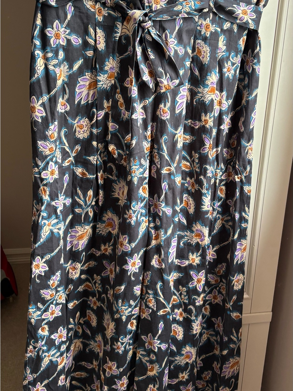 Corey Lynn Calter High-Waist Wide Leg Floral Belted Pants. - Picture 8 of 11